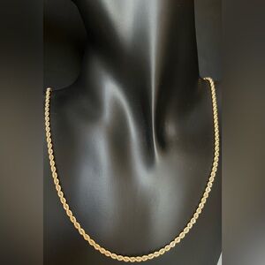Vintage 1980s 14k Yellow Gold Rope Chain Necklace